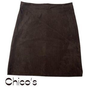 Chico’s Brown Soft Vegan Suede Skirt NWOT